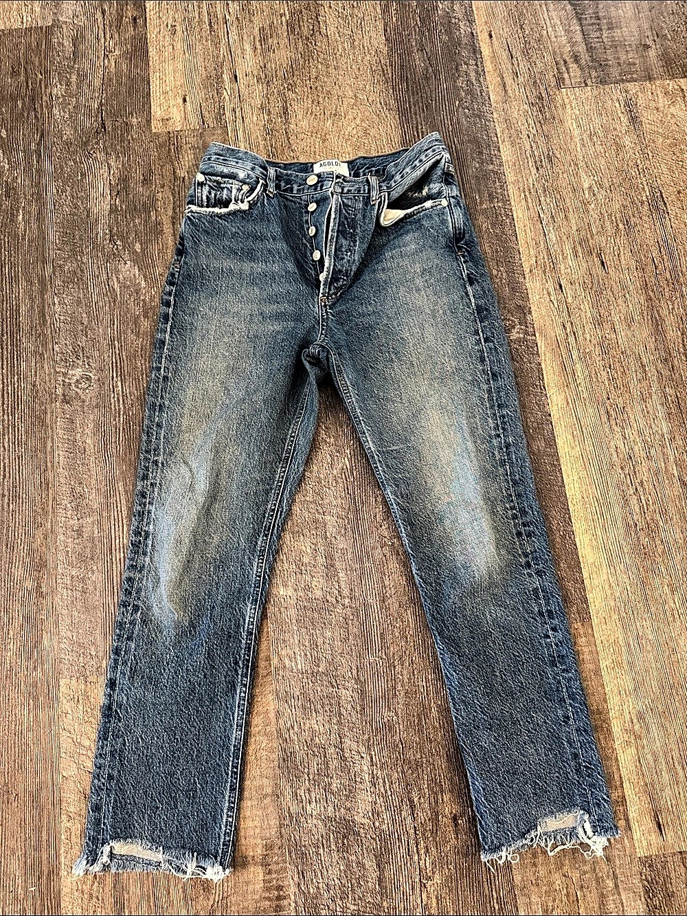 AGOLDE 90's Pinch Waist High Rise Straight Leg Jean Blue Waist 25